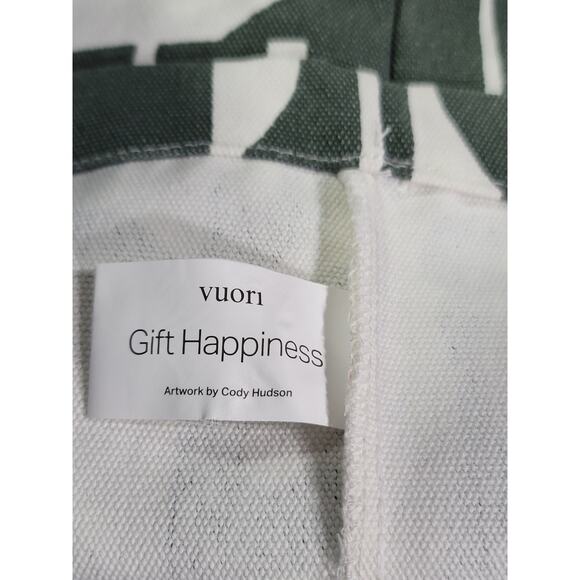 Vuori Canvas Tote Bag‎ Green White Abstract Print Gym Beach Travel Carryall - Picture 7 of 8